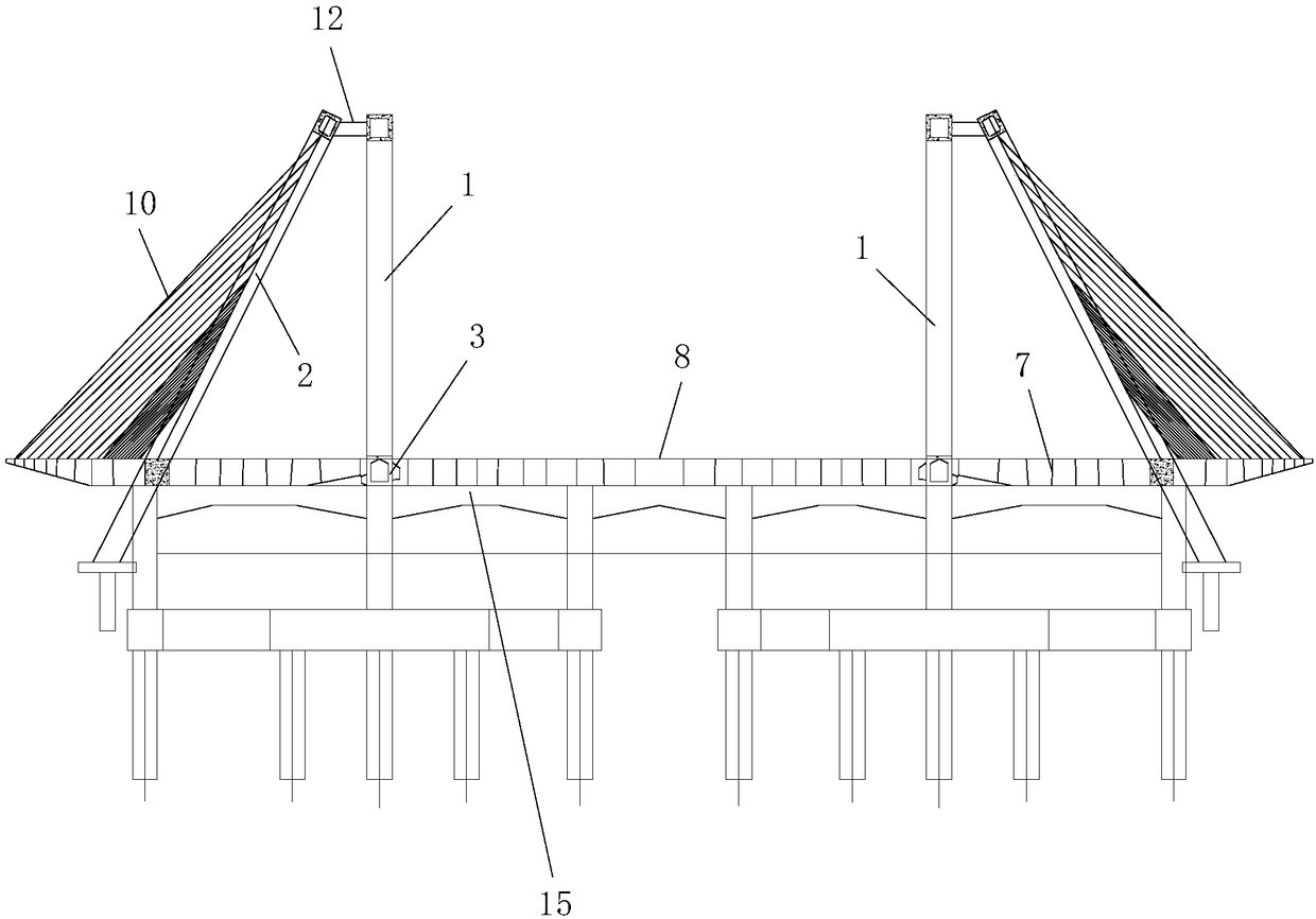 Large-span eccentric reclining steel box tie-rod arch bridge floating tow frame construction system