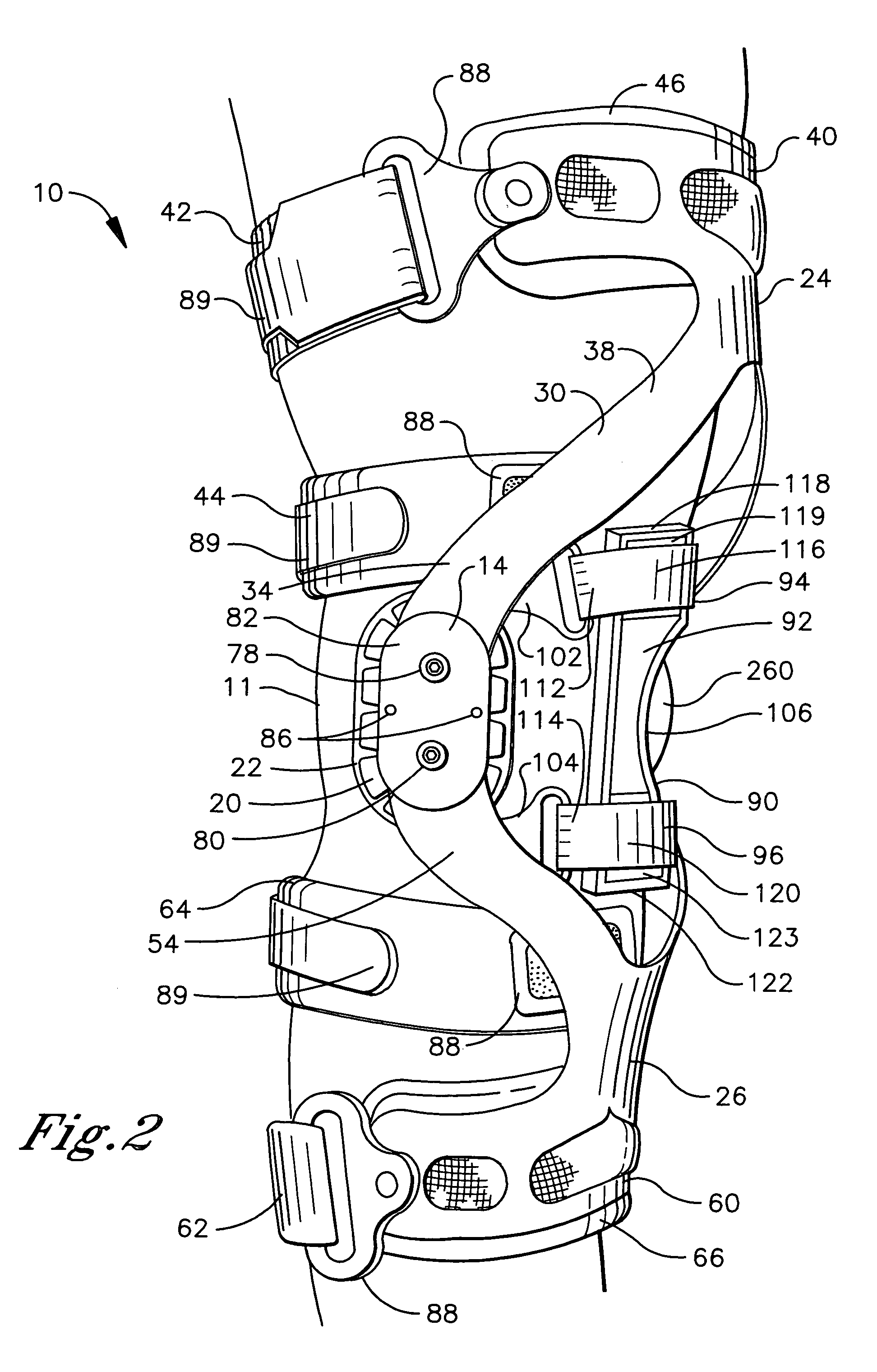 Knee brace providing dynamic tracking of the patello-femoral joint