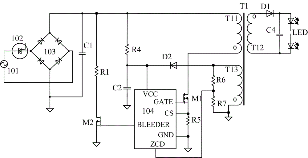 Maximum brightness enhancement module, thyristor dimming led drive circuit and system