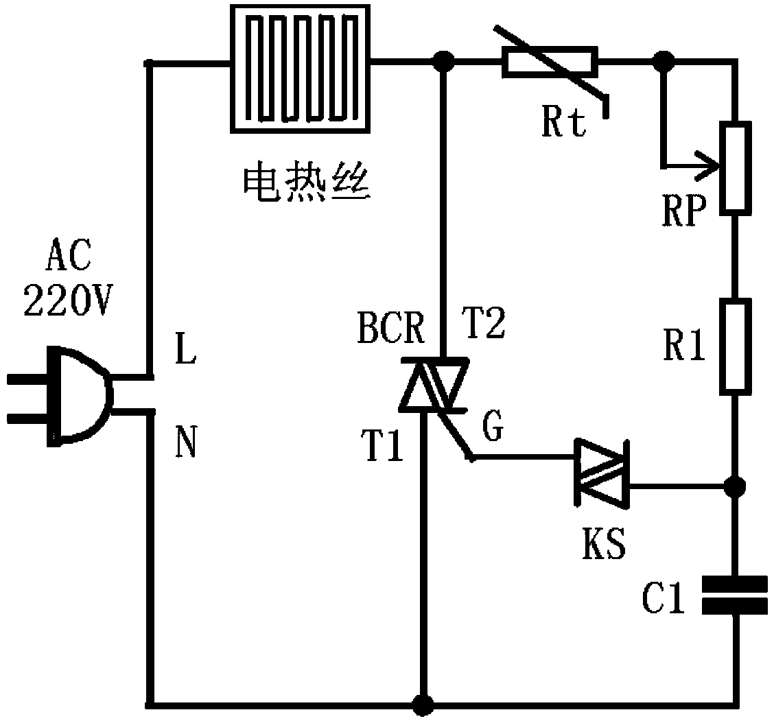 Automatic temperature control device for shoe-drying panel