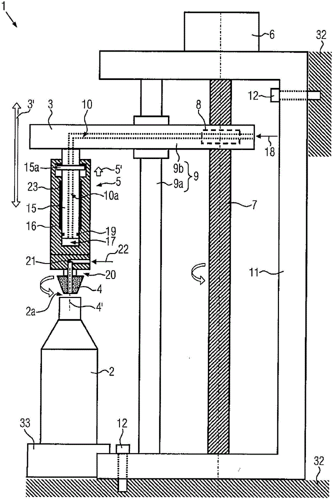 Clamping unit for containers on container handling machines