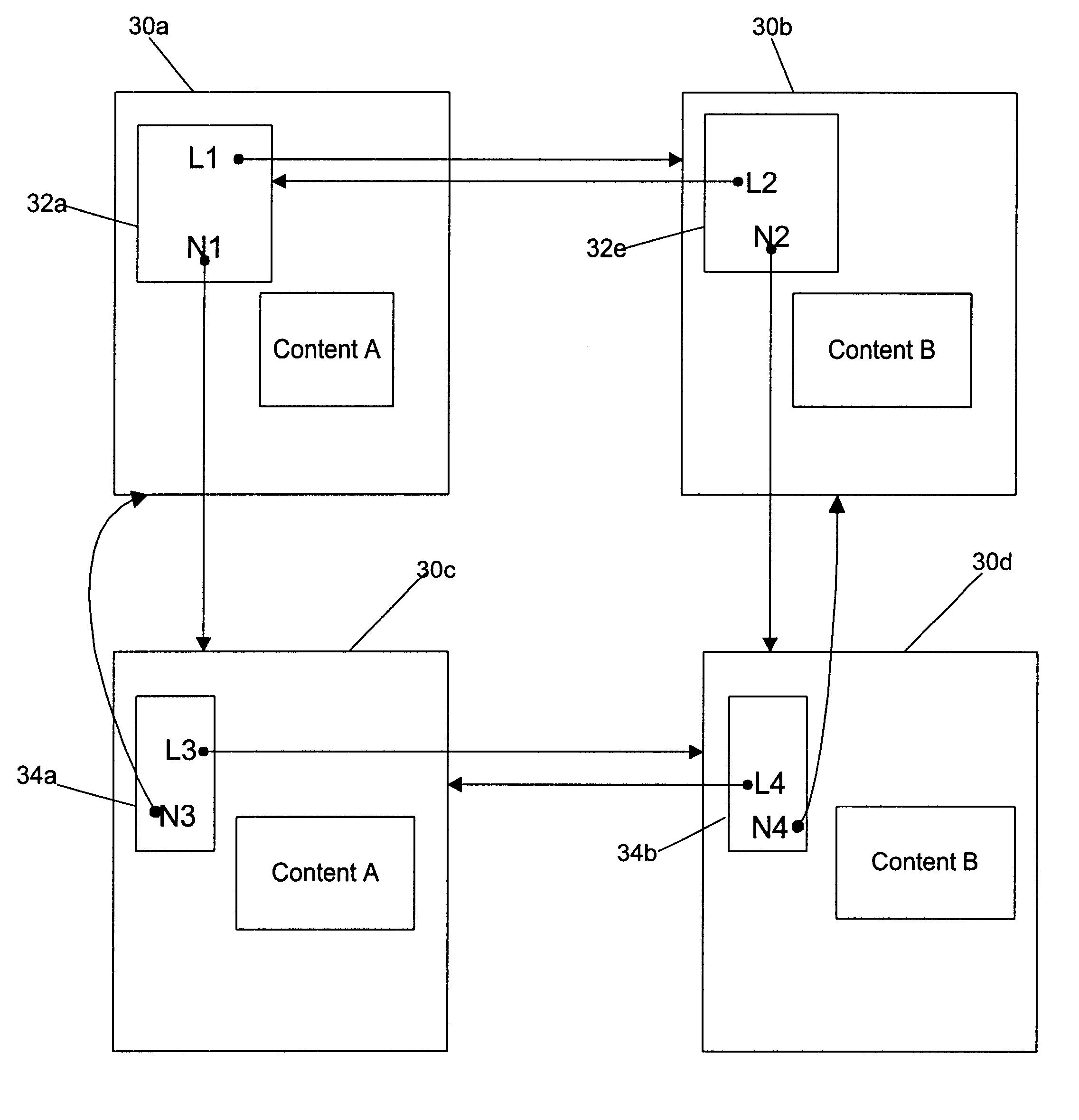 Method, system, and program for providing pages of information with navigation and content areas