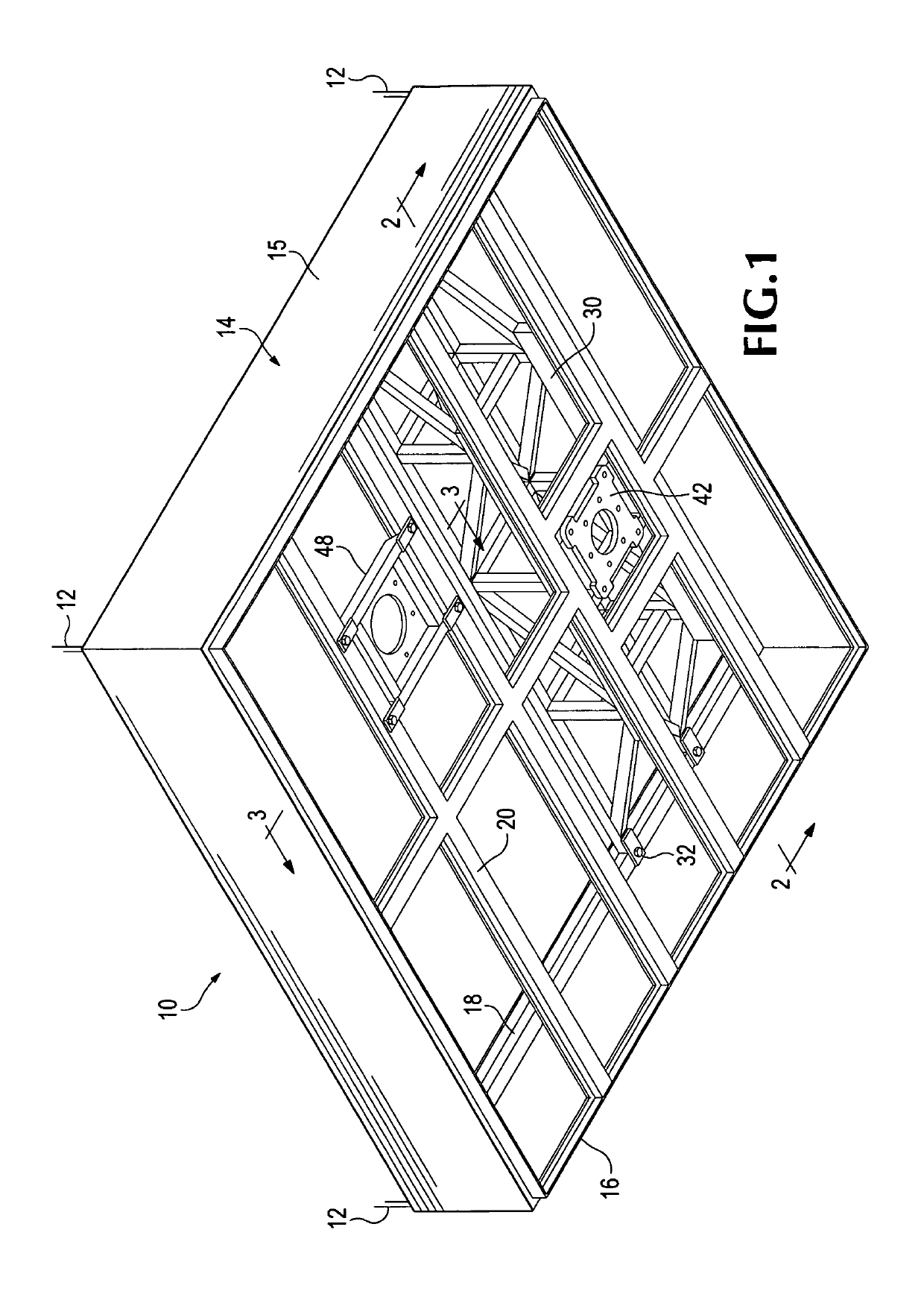 Ceiling system with integrated equipment support structure