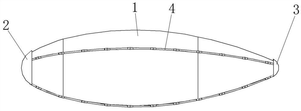 An airship support structure based on carbon fiber skeleton