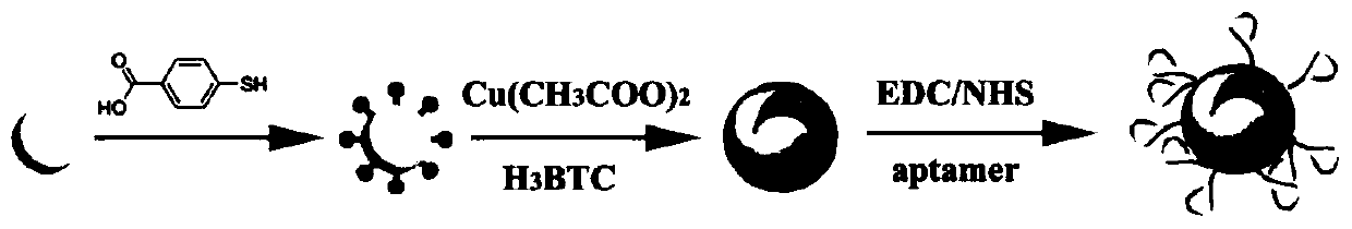 Nucleic acid aptamer modified core-shell composite material and its preparation method and application