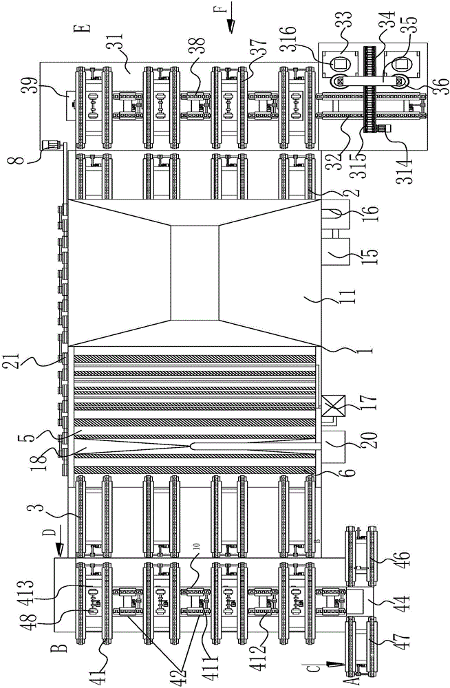 Phosphorosilicate glass removal processing production line for crystalline silicon solar cell processing