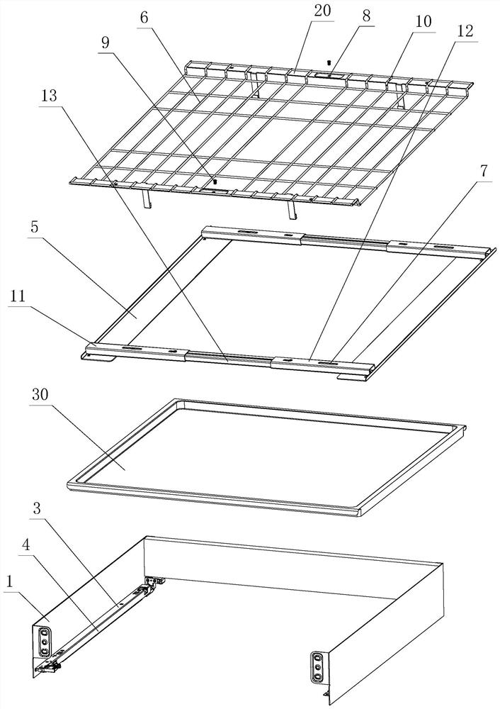 Adjustable bearing structure of furniture drawer