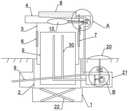 Sunken breakage-proof power distribution cabinet