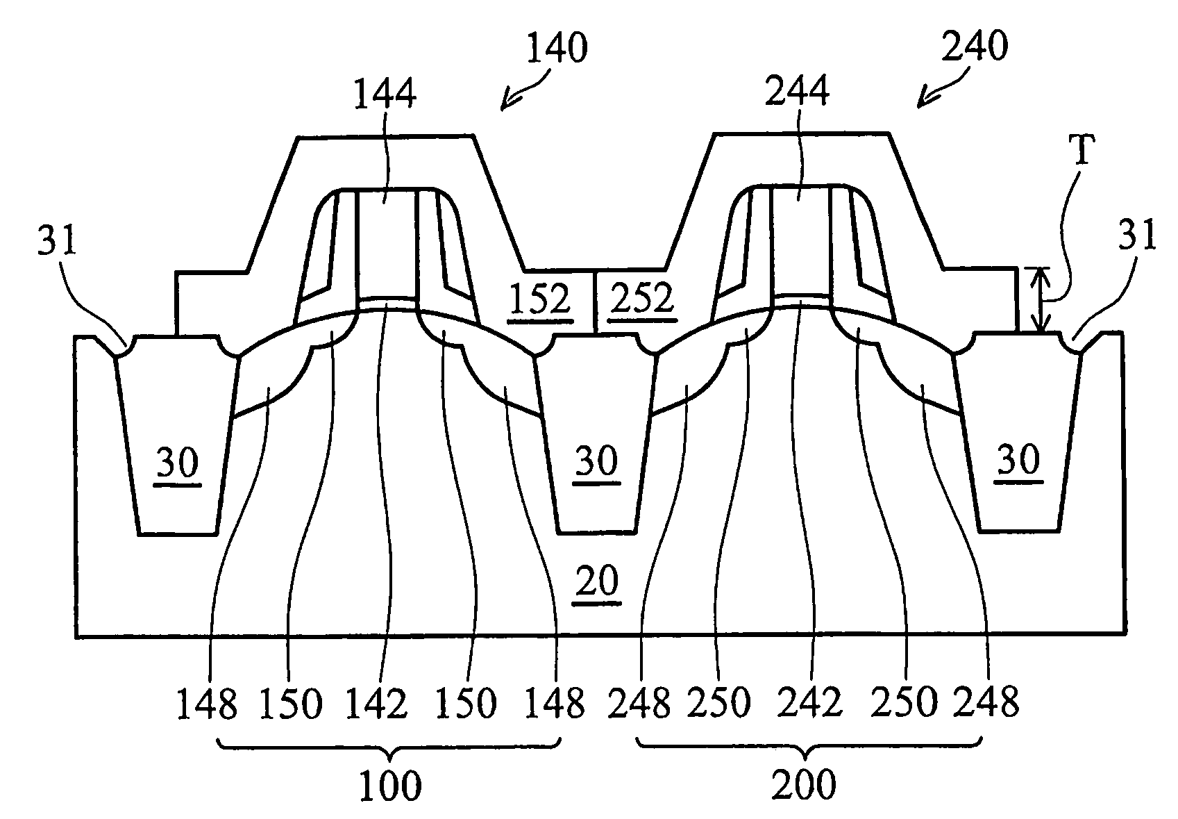 Diffusion topography engineering for high performance CMOS fabrication