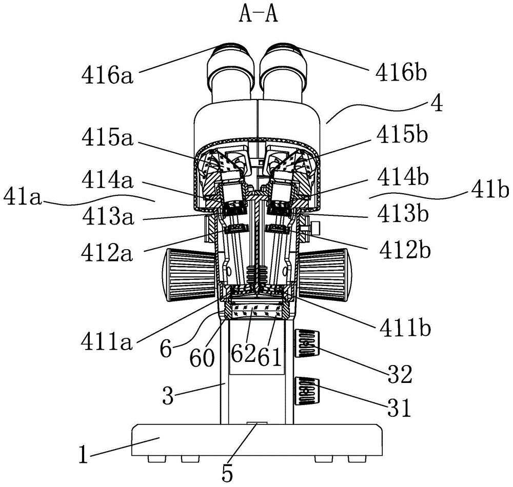 Stereo microscope with coaxial lighting effect