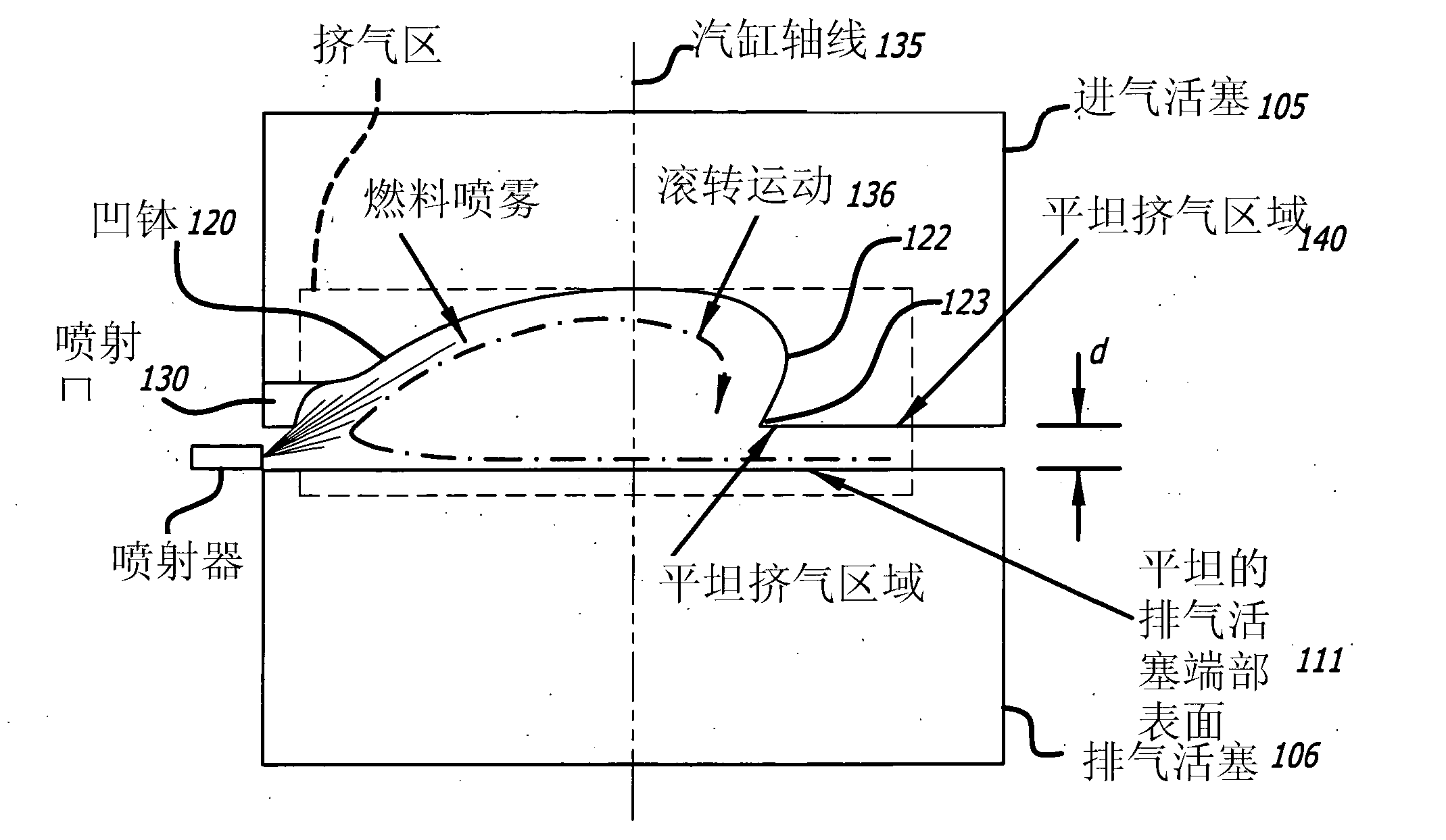 Combustion chamber constructions for opposed-piston engines