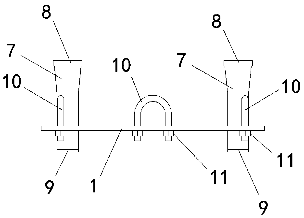 Expanded-base pre-buried anchoring structure