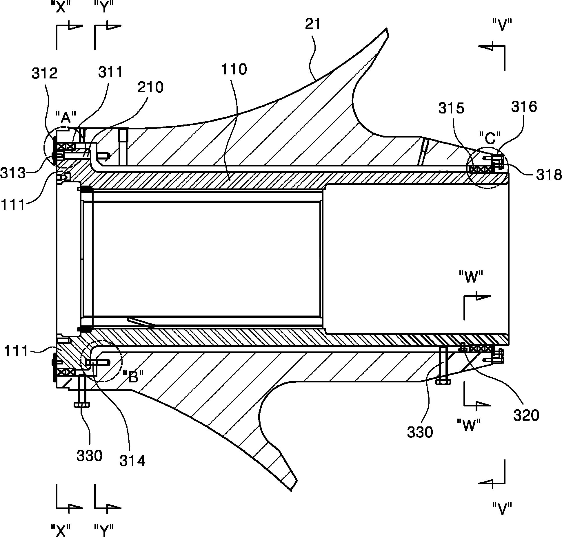 Stern tube bush unit