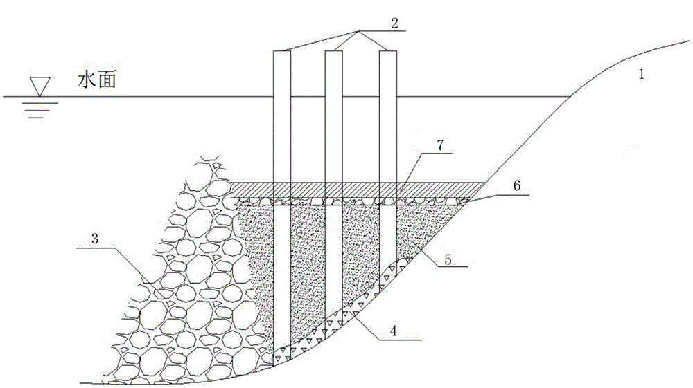 Embedding and fixing method for protective tubes of deep water slope basement under variable water levels