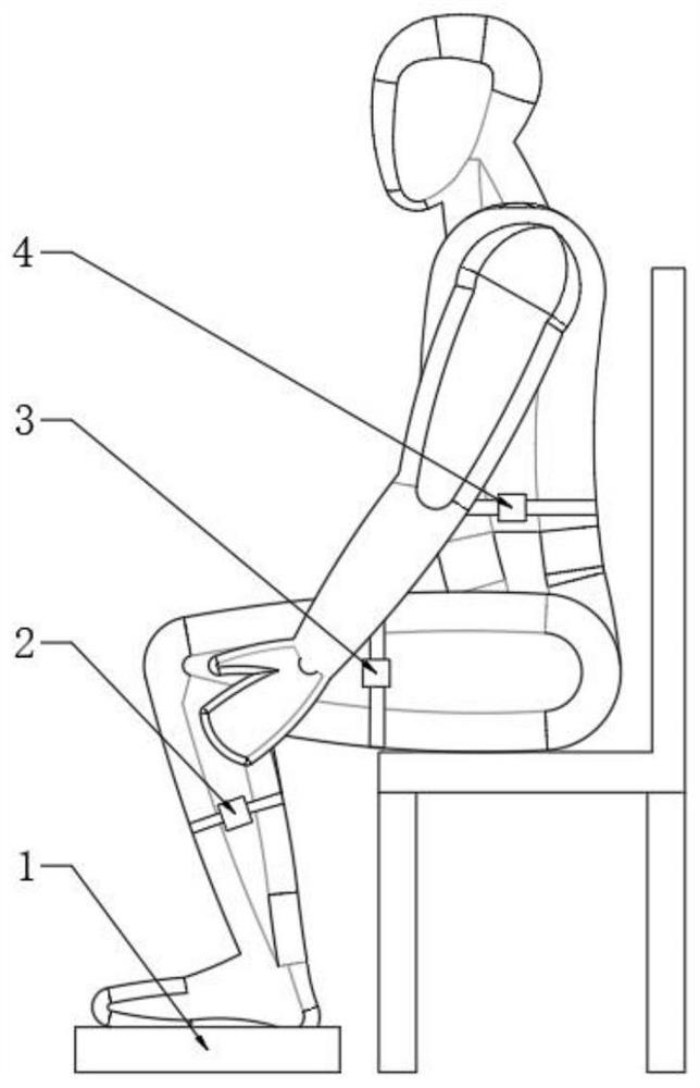 Human body sitting and standing transfer ability measuring device and method and electronic device