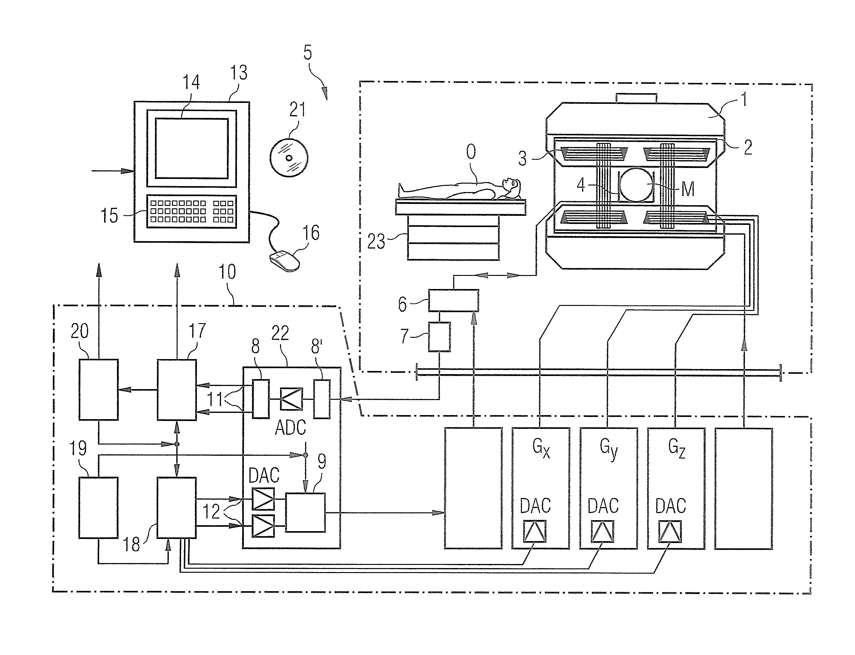 Method and magnetic resonance system to acquire mr data and to determine a b1 magnetic field