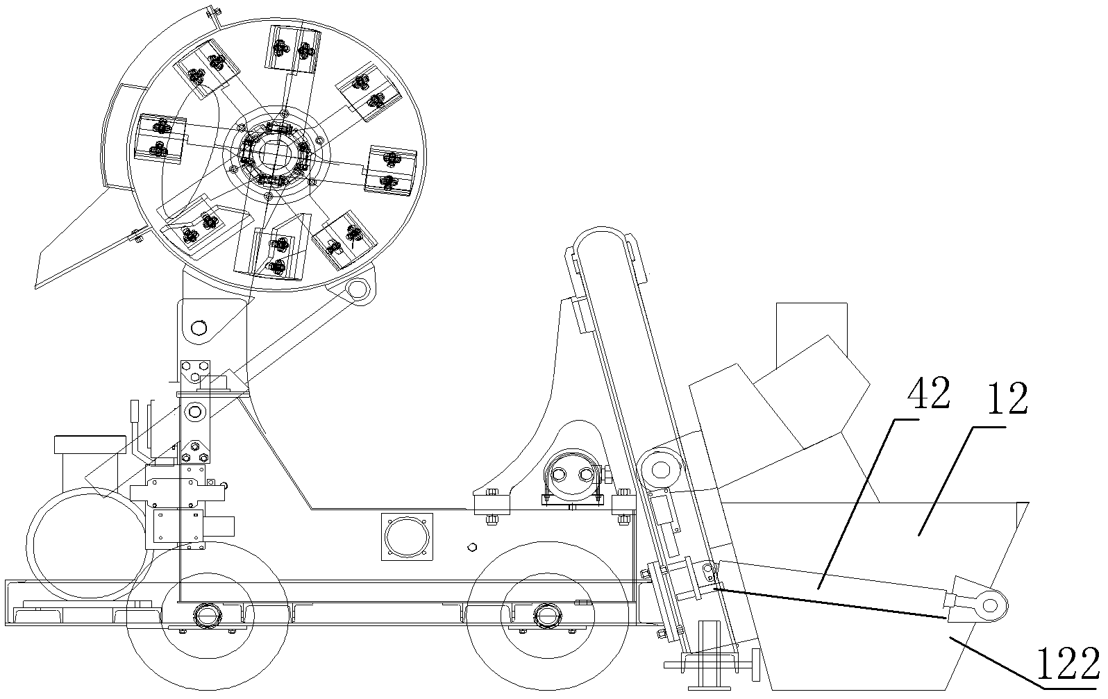 Underground concrete mixer for coal mine