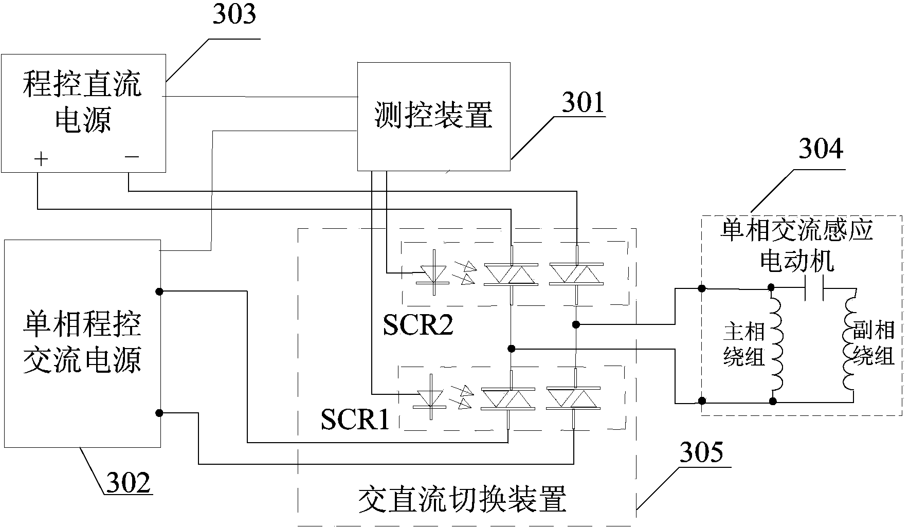 Alternating current induction motor detection brake device and detection system