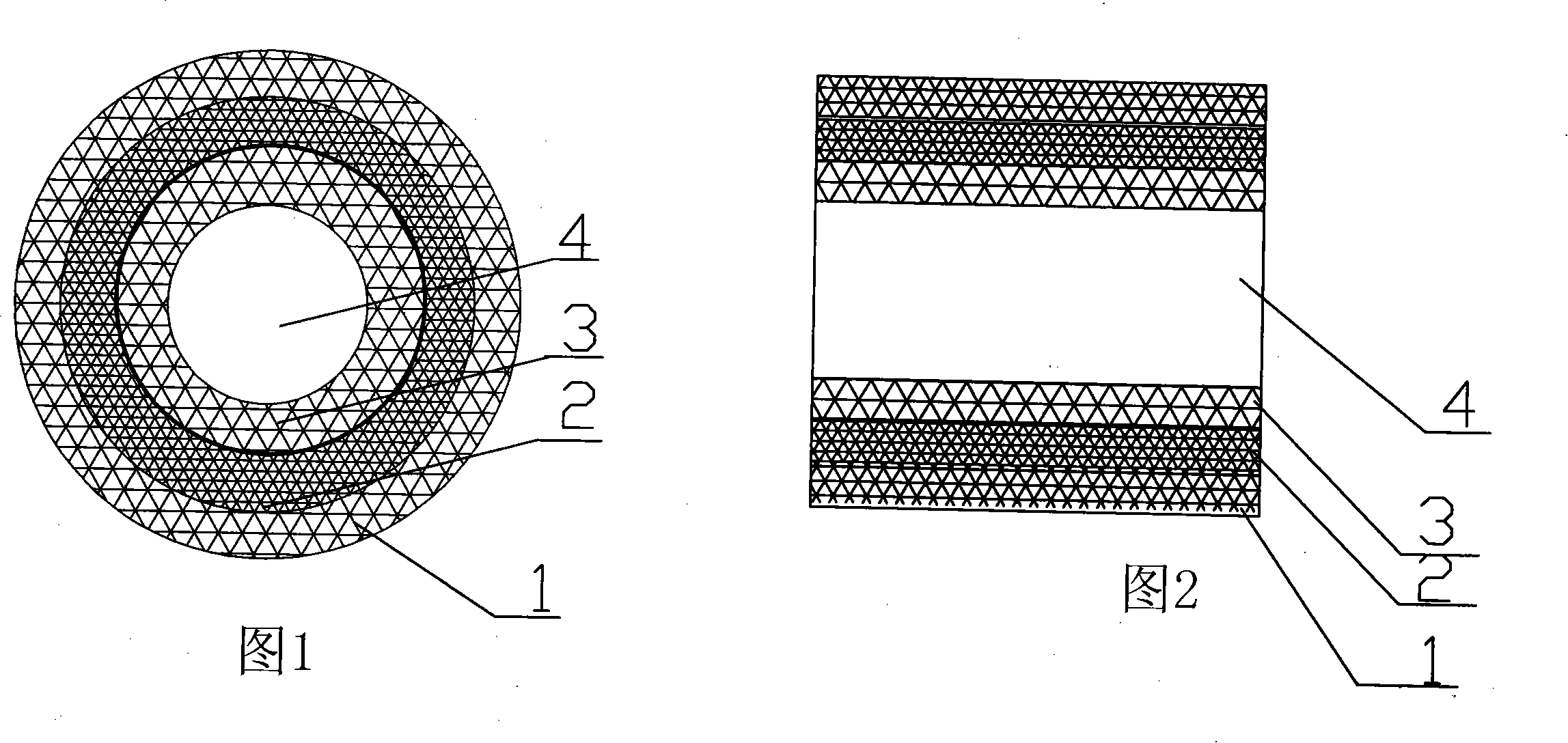 Fiberglass insulating tube with multi-layer ring shaped braiding structure