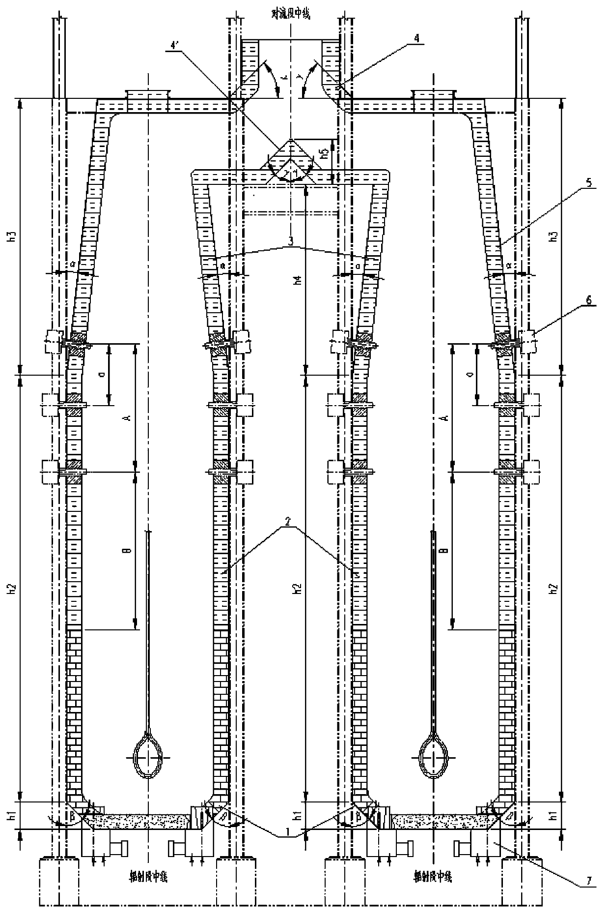 Structure of furnace body of cracking furnace