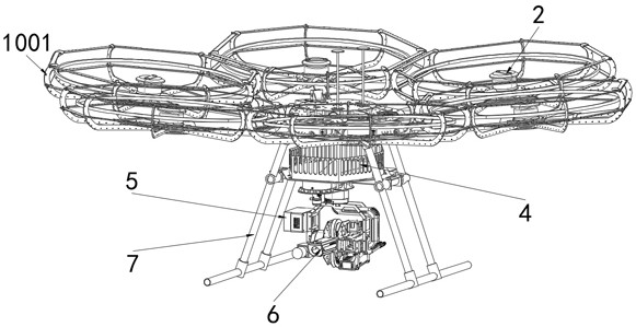 Fire-fighting unmanned aerial vehicle capable of accurately launching compressed dry powder fire extinguishing bombs