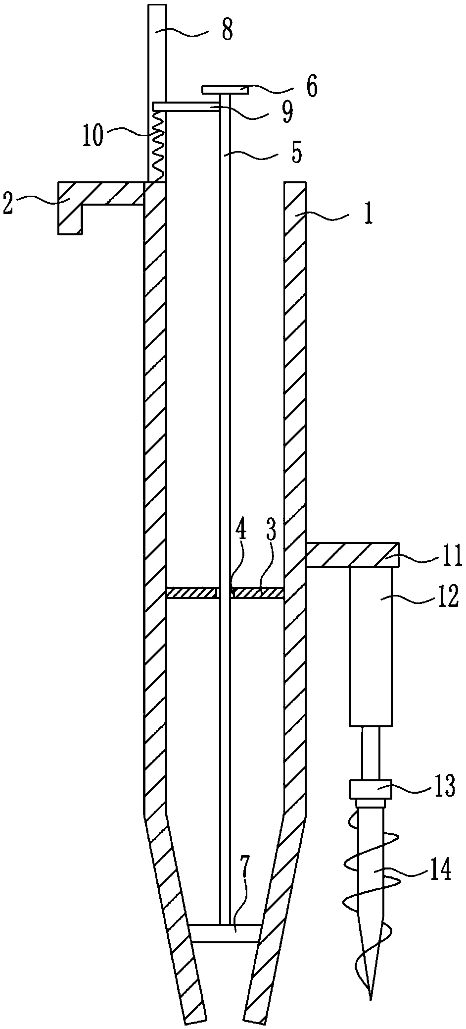 Punching fertilization device for garden trees