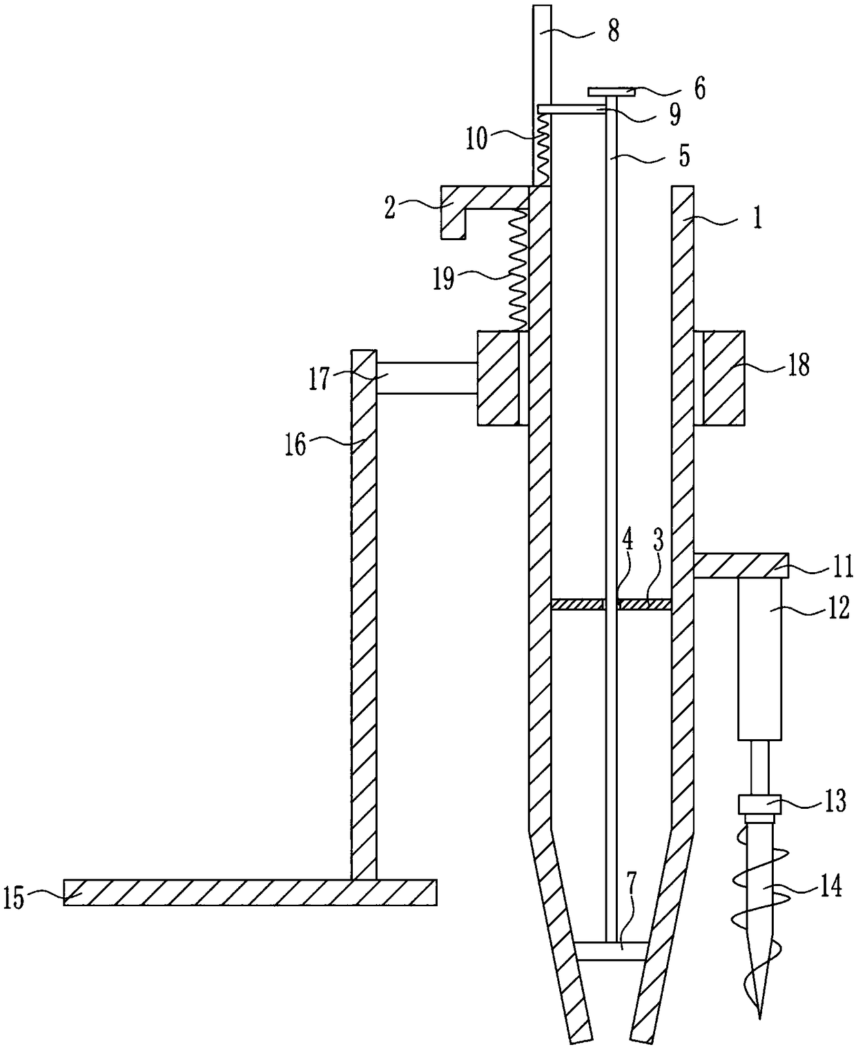 Punching fertilization device for garden trees