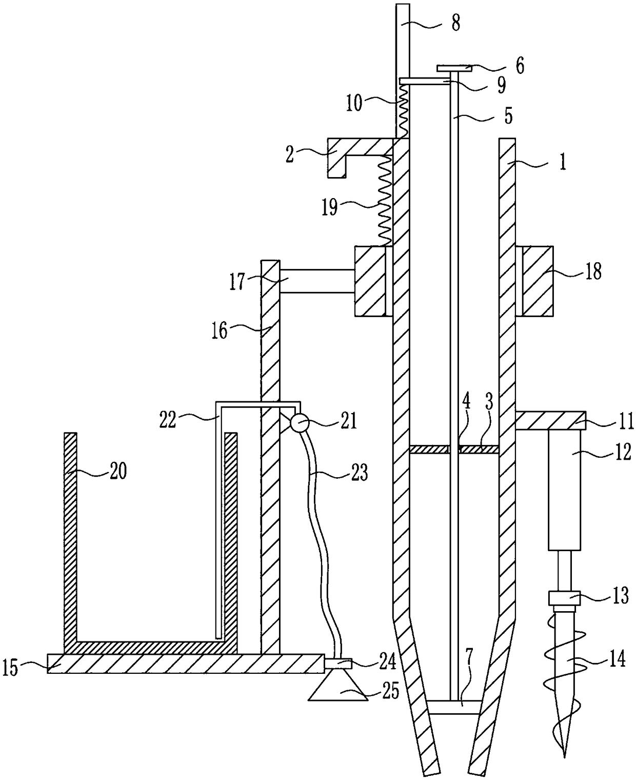 Punching fertilization device for garden trees