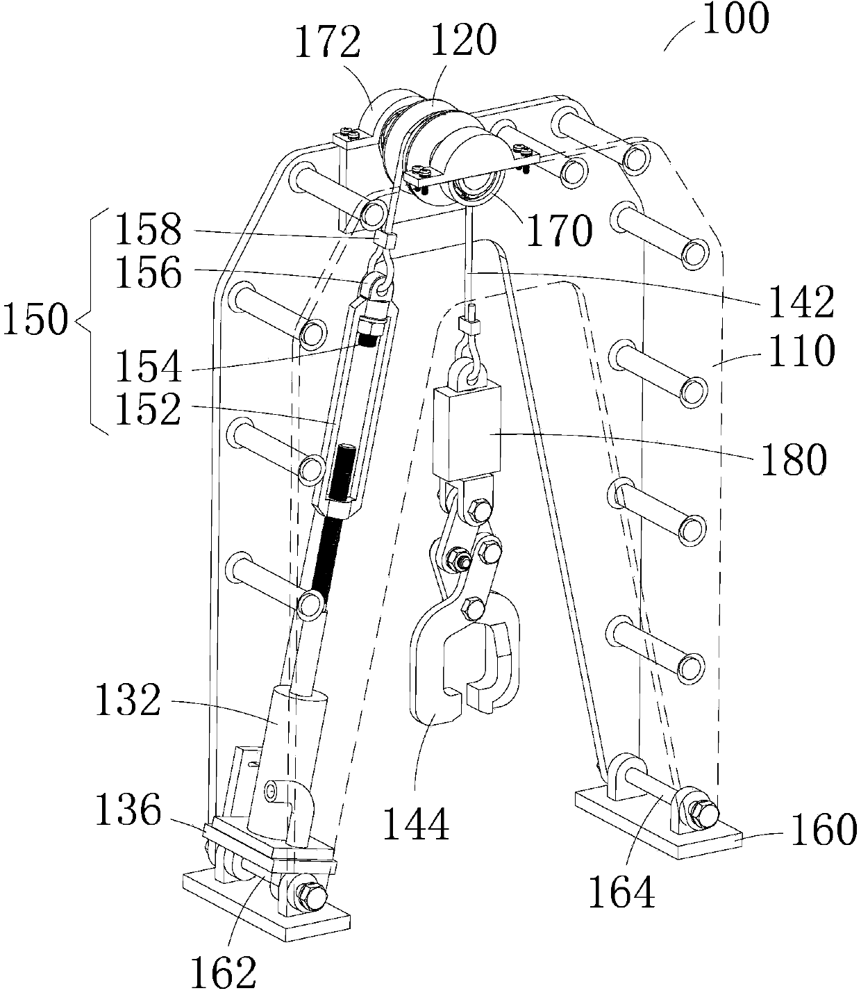 Lifting force measuring device and equipment and method for measuring actual locking rail temperature of jointless track