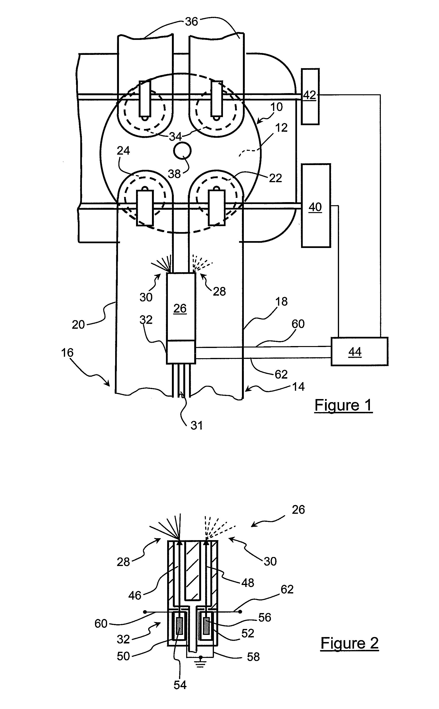 Internal-combustion and burnt gas scavenging supercharged engine with at least two intake means