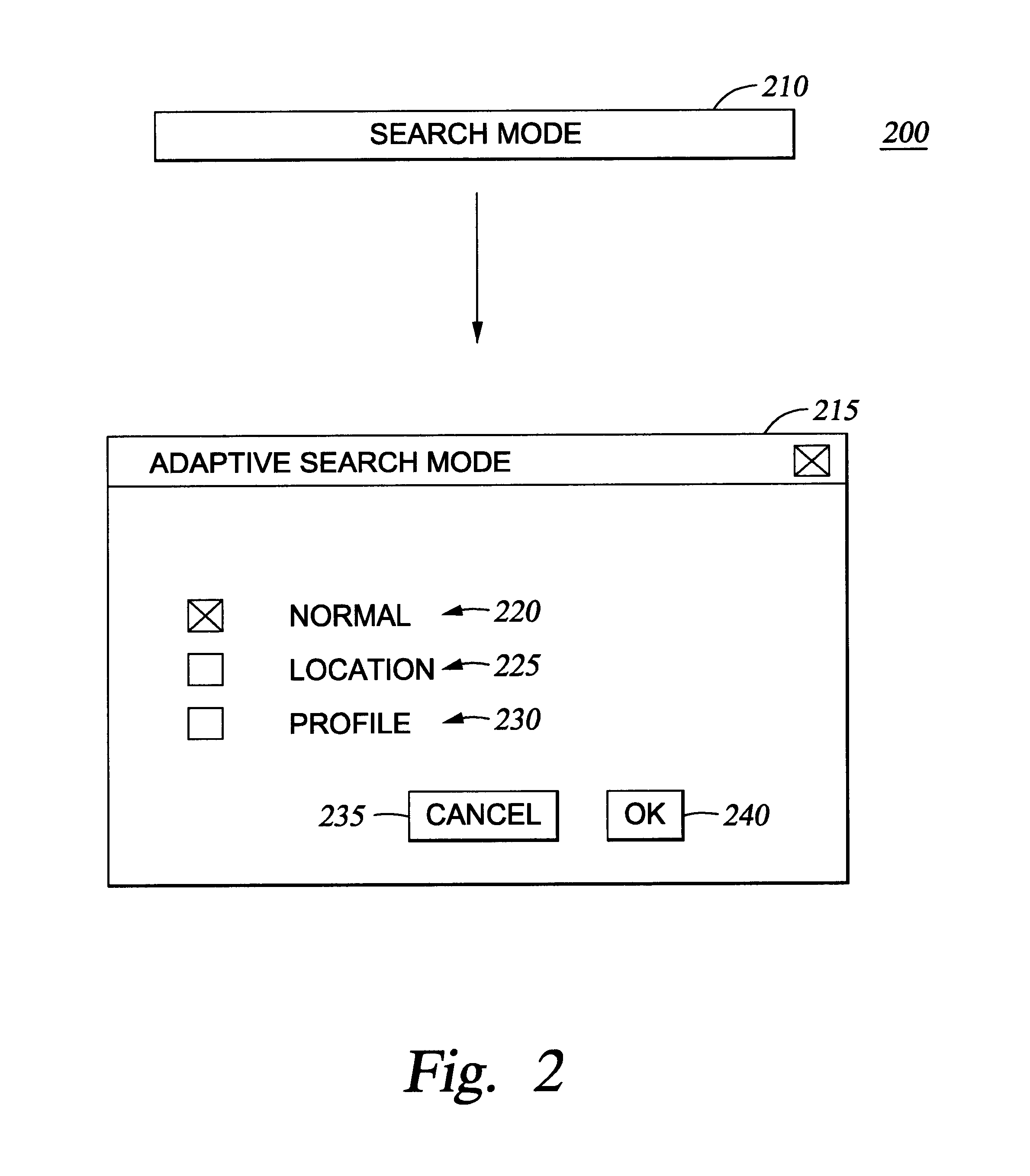 Adaptive search engine query