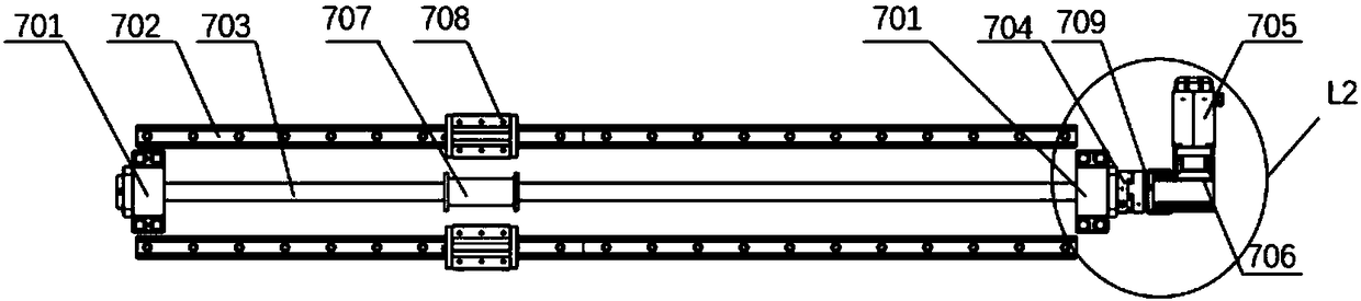 Continuous type transonic wind tunnel semi-flexible wall jet tube guide rail horizontal throat block driving device