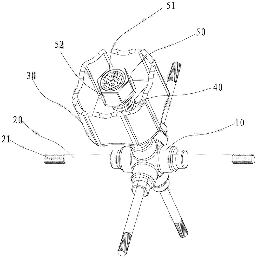 The installation structure of Rubik's cube center block