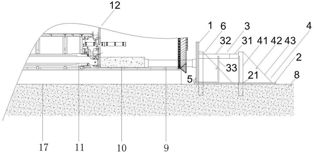 Assembled shield/TBM complete machine empty pushing counterforce device and application method thereof