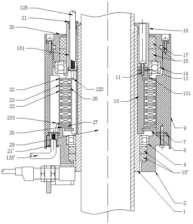 Sealing device of collecting ring