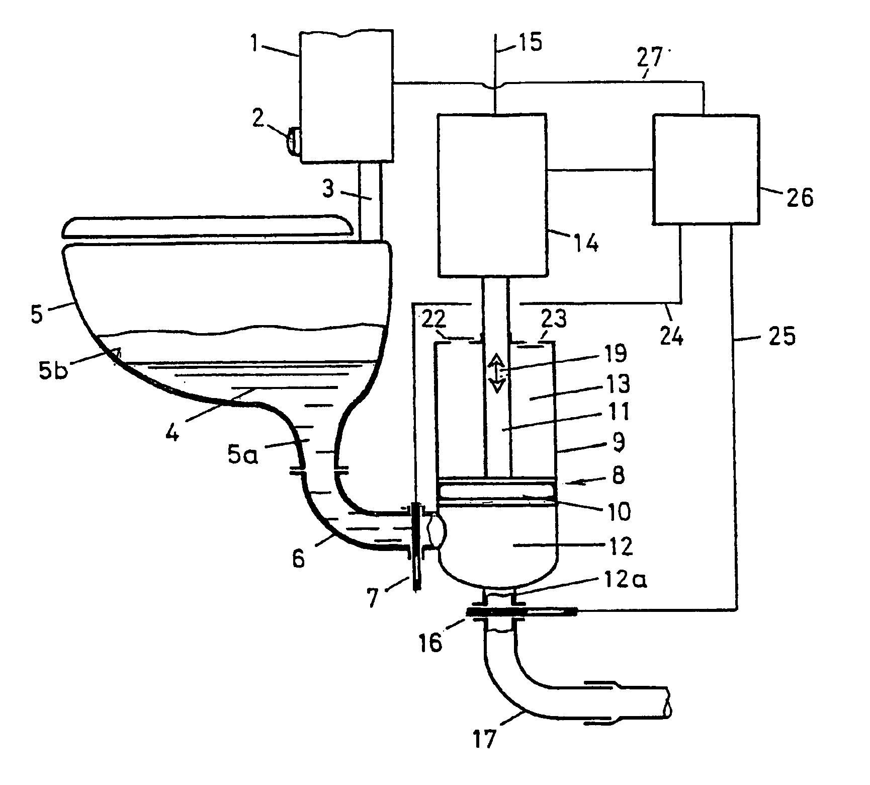 Toilet system with a toilet pan