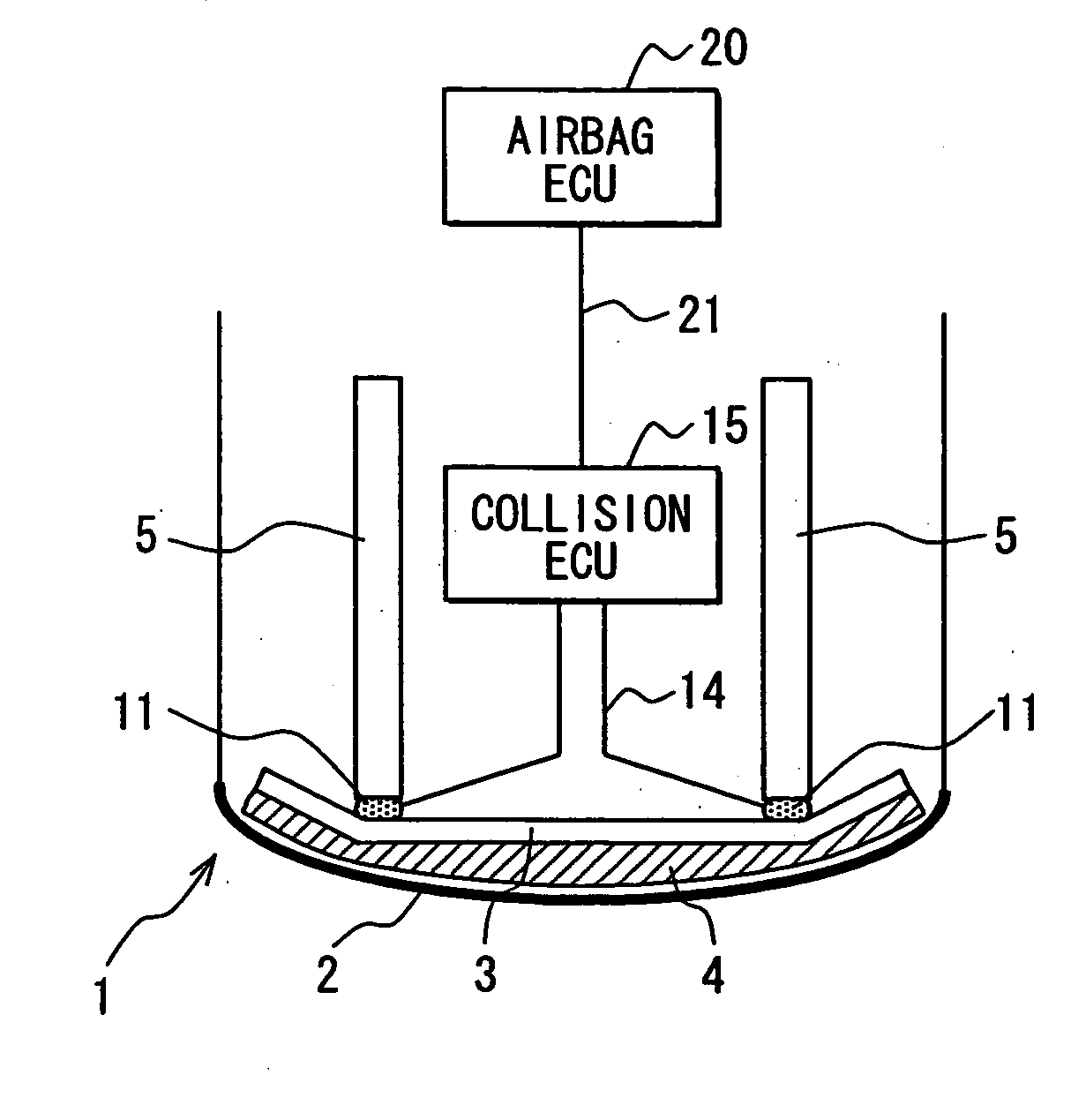 Vehicle collision detecting device