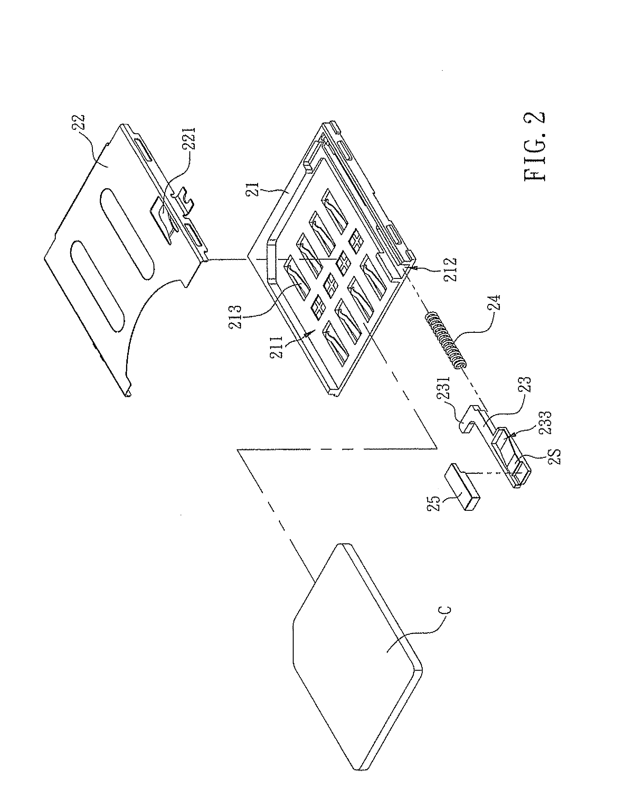 Card insert/eject mechanism having a position-limiting plate engaging a sliding block