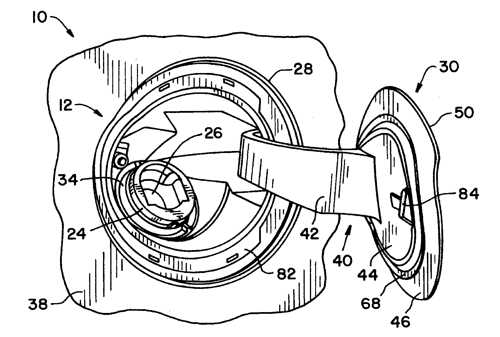 Hinge mounted fuel housing seal