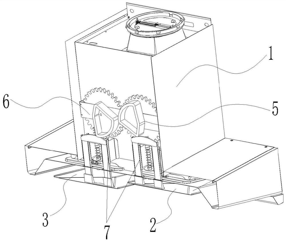 Opening and closing plate structure of range hood