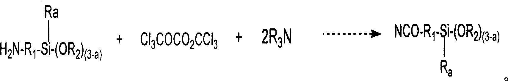 A preparation of isocyanate-containing alkyl silane or alkyl siloxane