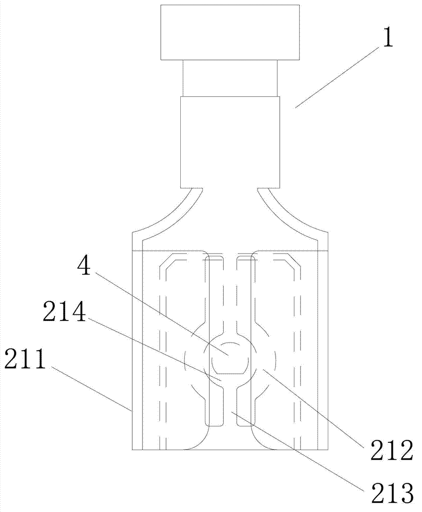 Straightly-inserted terminal with low inserting force and high extracting force