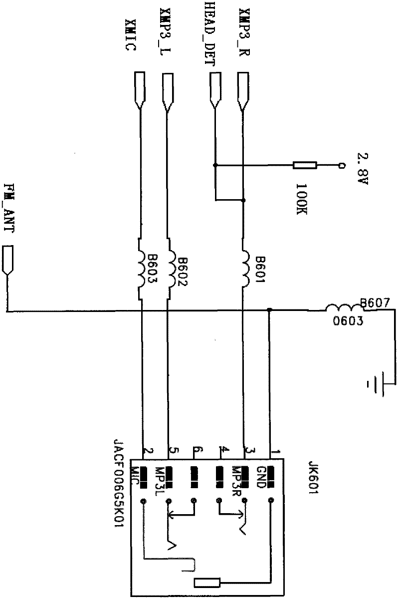 Double contact mobile phone headphone socket