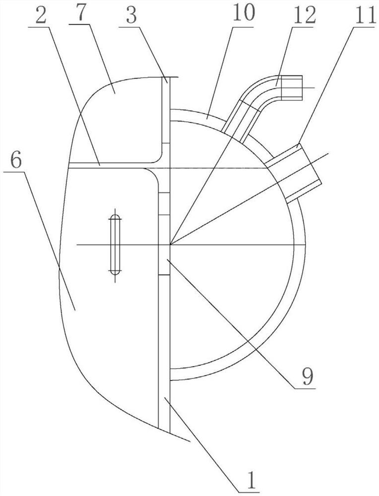 Shell pass exhaust and pollution discharge structure suitable for vertical shell-and-tube waste boiler heat exchanger