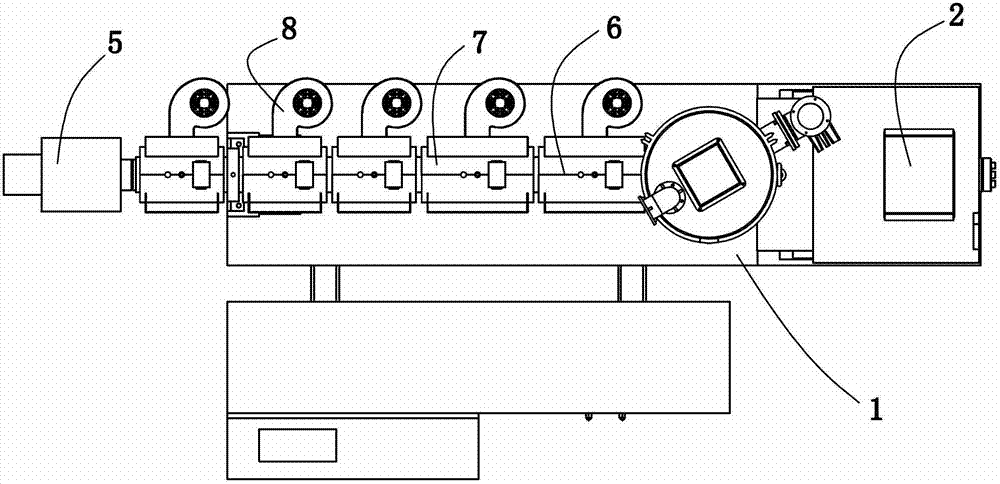 Production line for butt welding plastic-steel compounded force pipe