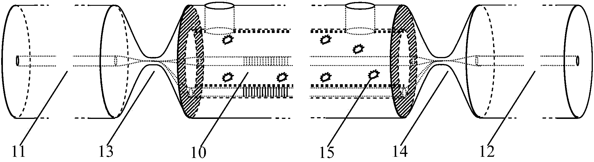 Internal suspension core optical fiber grating temperature self-compensation microfluidic sensor and internal suspension core optical fiber