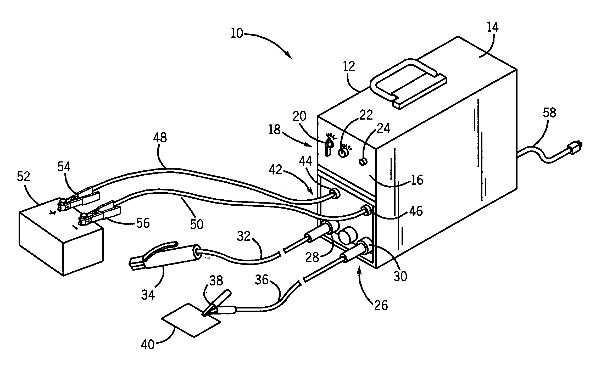 Welder with intelligent battery charger