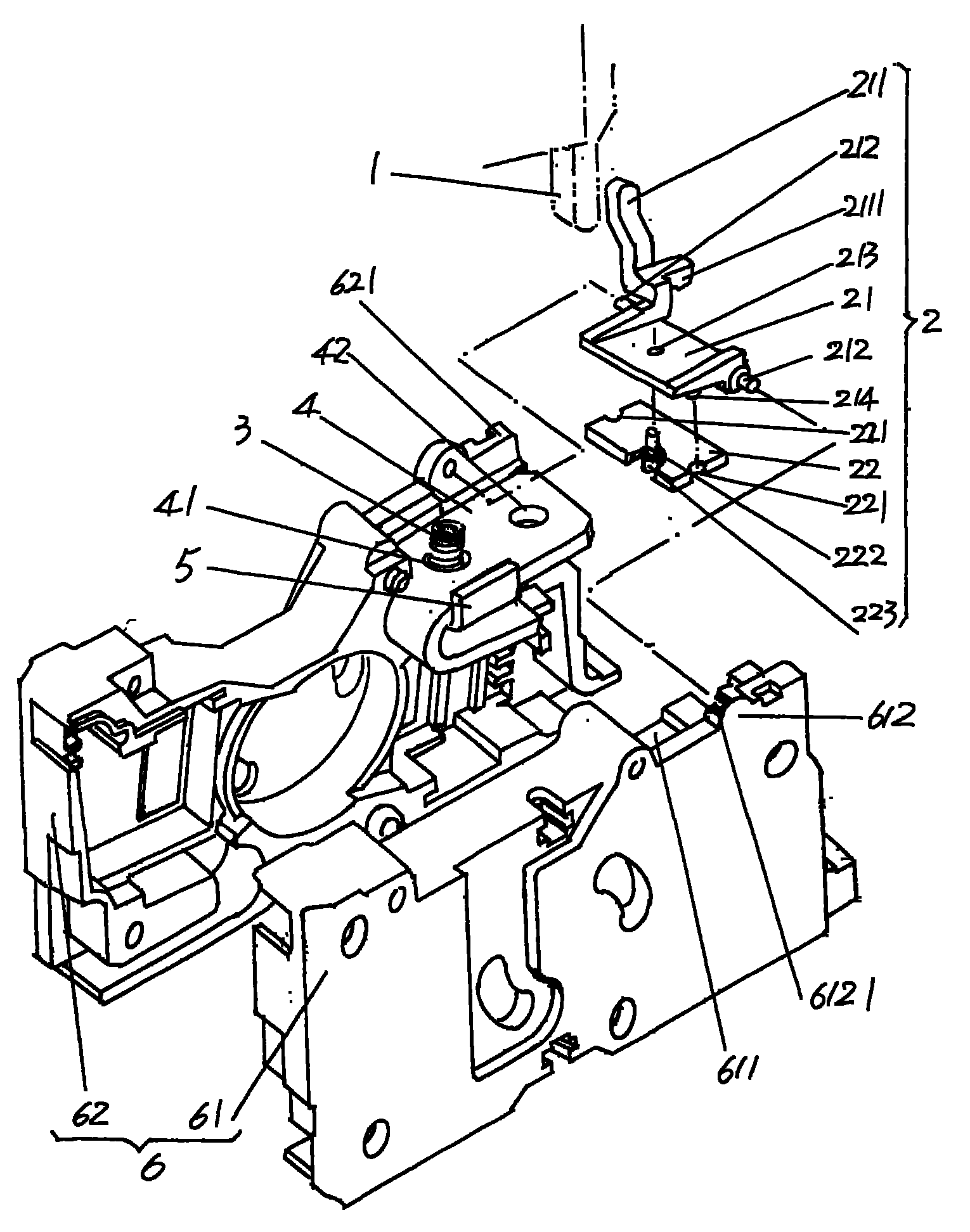 Electromagnetic short current protective mechanism for breaker