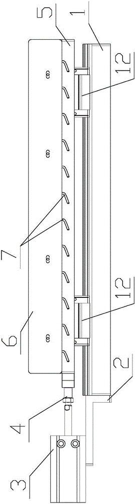 Staggering discharging device of adjusting box