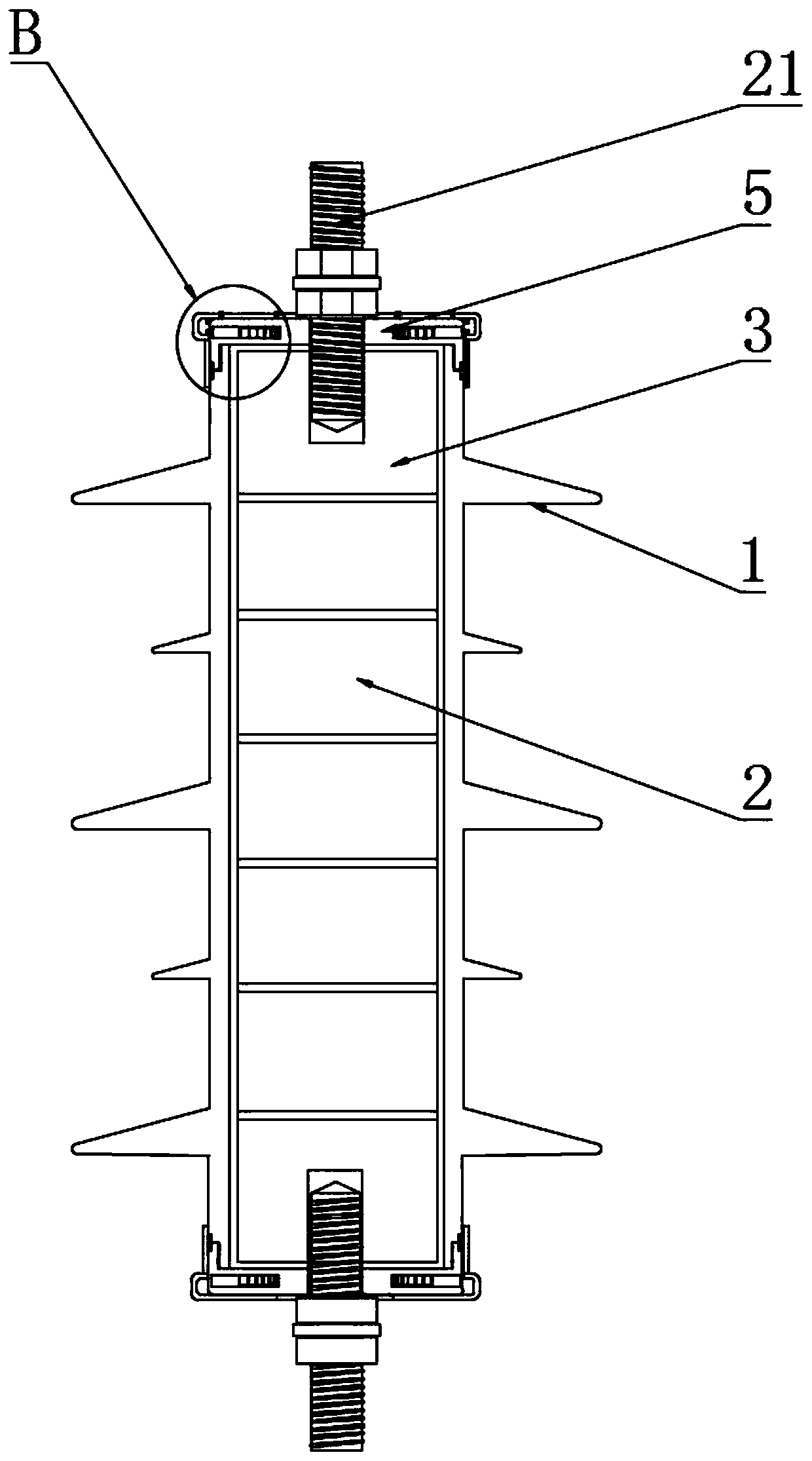 Metal oxide lightening arrester with detachable composite outer sleeve